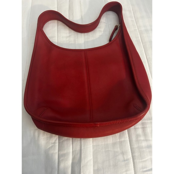 Vintage Coach Red Leather Hobo Shoulder Bag Purse Handbag Style 9033 (834) - Picture 2 of 8